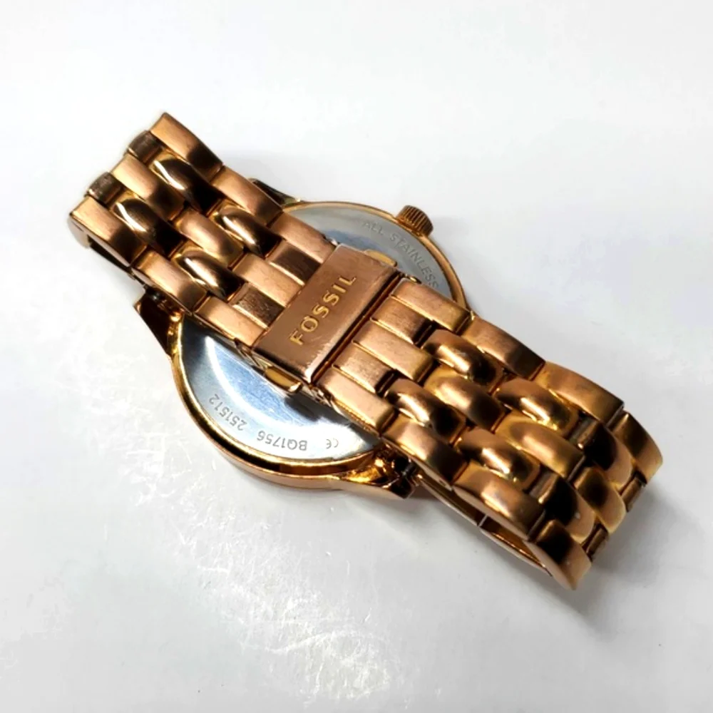 Fossil Watch BQ1756 Rose Gold Wristband Mother of Pearl